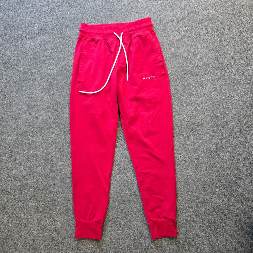 NVGTN Pants Women Size Small Red Joggers Pull On Athletic Stretchy Casual Pocket